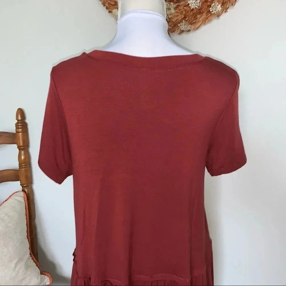 Zenana Outfitters Tunic Top Burnt Orange Rust Dress - Picture 7 of 13